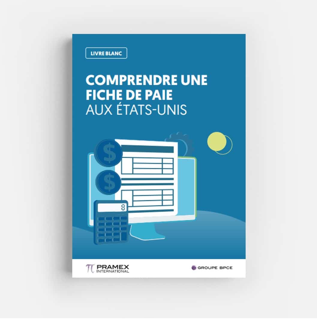 l'écran d'un ordinateur, une calculatrice et deux pieces de monnaie pour représenter le thème de la fiche de paie aux Etats-Unis