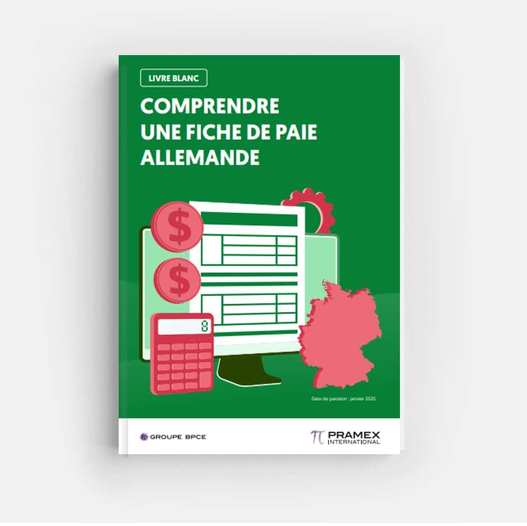 l'écran d'un ordinateur, une calculatrice et deux pieces de monnaie pour représenter le thème de la fiche de paie en Allemagne