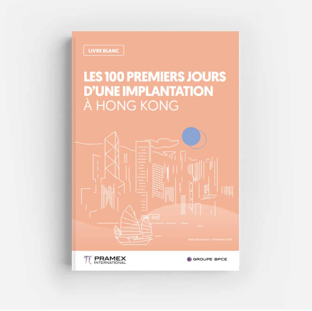 La skyline de Hong Kong avec le titre « les 100 premiers jours d’une implantation à Hong Kong