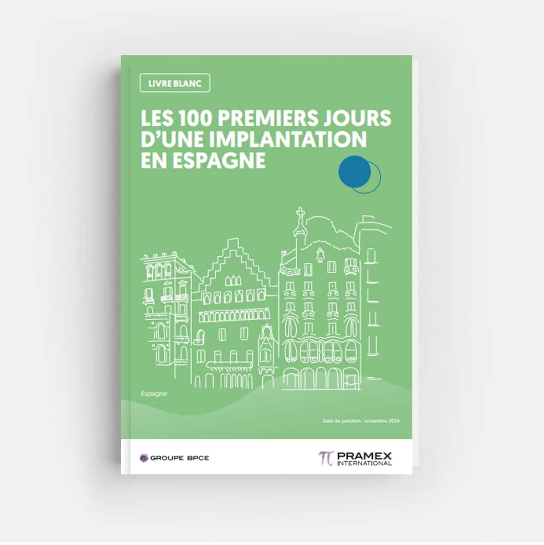 Une vue de Barcelone avec le titre « les 100 premiers jours d’une implantation en Espagne »
