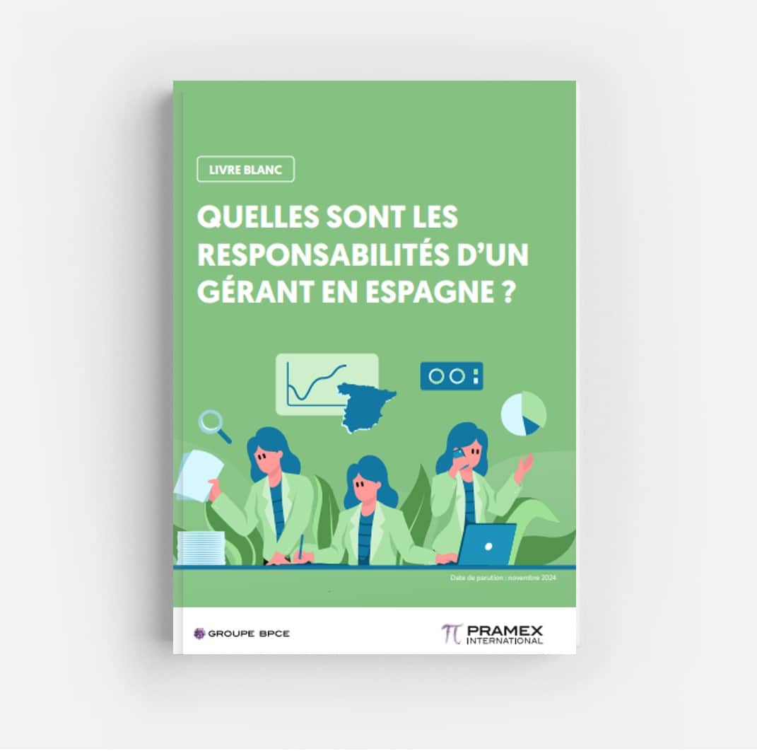 Silhouette d'un chef d'entreprise débordé et la carte de l'Espagne