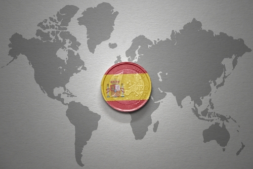 carte du monde avec une loupe sur l'Espagne- Statut juridique en espagne